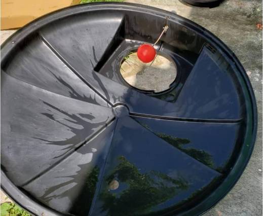 Cover removed for cleaning of preprocessing holding tank